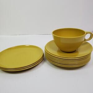 Vtg Melmac Harvest Gold Dishes Lot of 12 Melamine Bowls Platters 1 cup